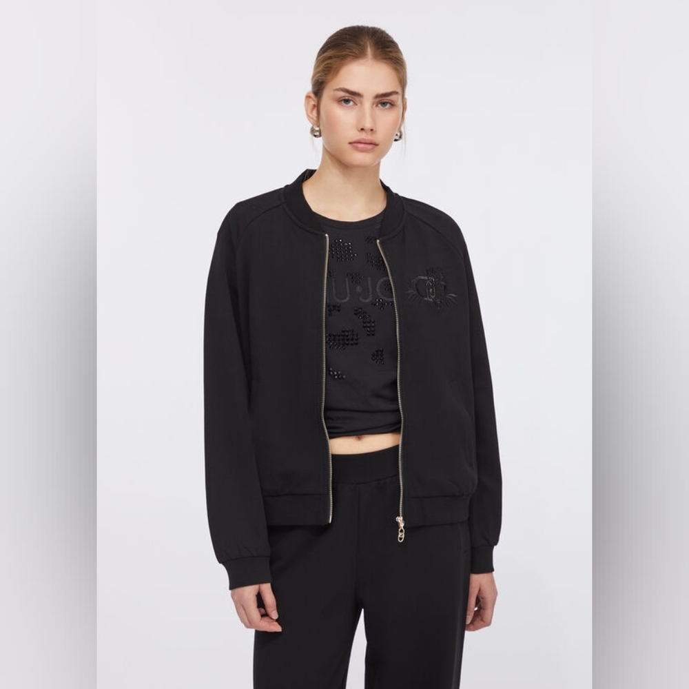 Nwt Liu Jo Bomber Maglia Jacket Black